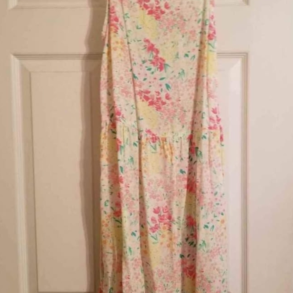 The Children's Place Floral Midi Dress - Pink, Green, Yellow